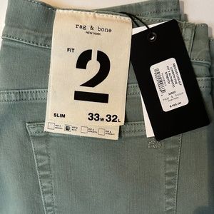 rag & bone - Fit 2 -Zipper Fly - London Fog - 33/32 - New